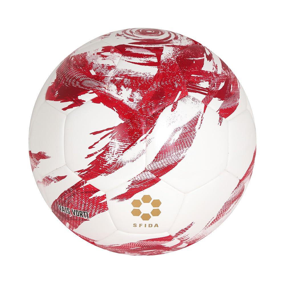SFIDA VAIS VORTI JR Light Soccer Ball for Kids, Size 4 (Preschoolers), White/Red