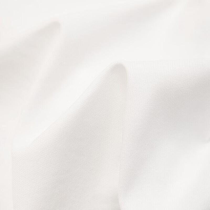 Women's Round Neck Short Sleeve Asymmetric T-Shirt with Woven Detail