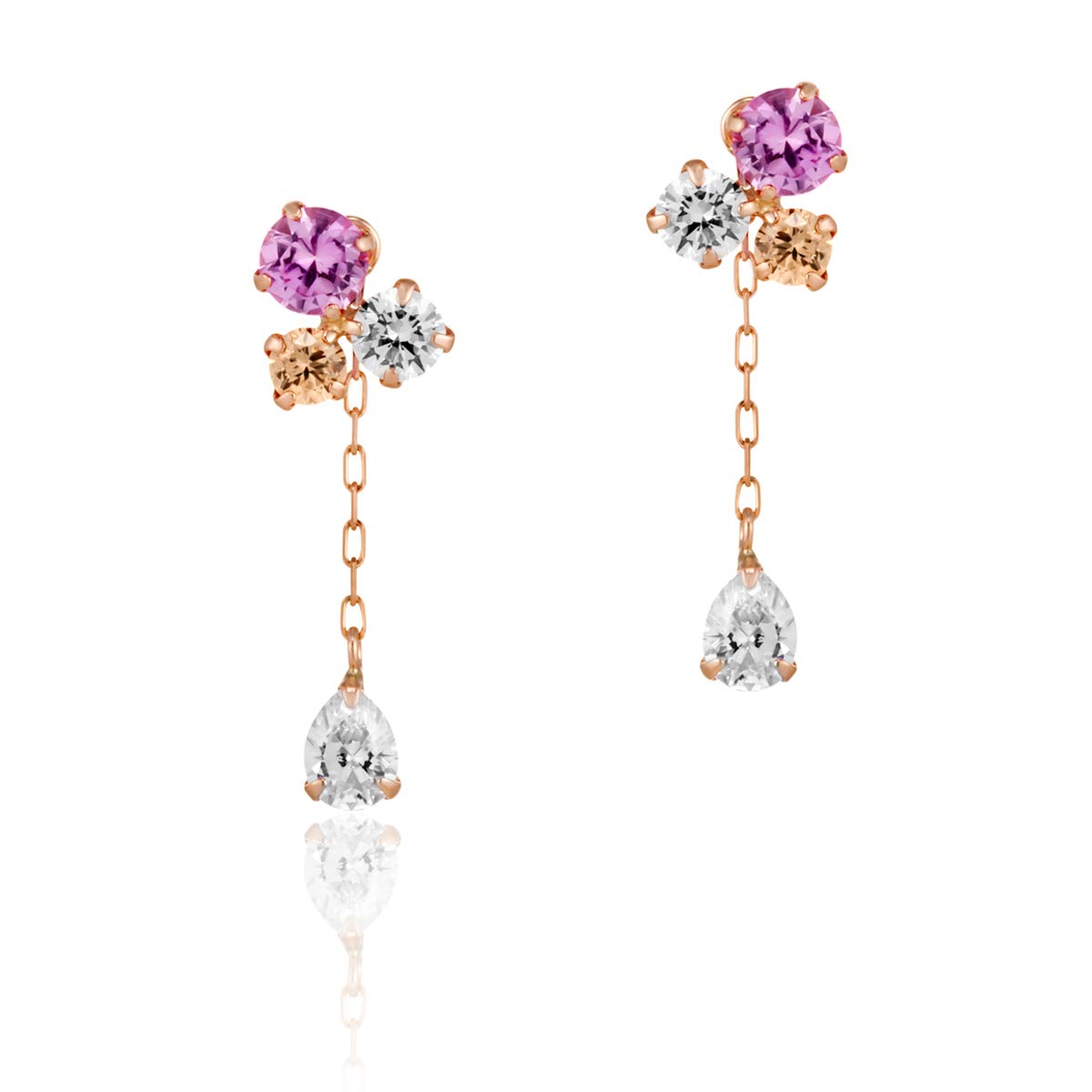 

K10 Pink Gold Earrings 111616153112 [4℃] (PG) Women s