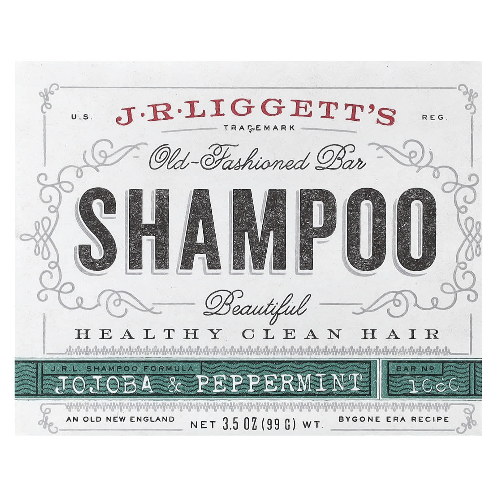 

J.R. Liggett S, Old Fashioned Shampoo Bar, Jojoba & Peppermint, 99G(3.5Oz)