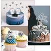 23PCS Disco Ball Cake Toppers with DJ Bling Silver Mirror Balls and Mini Microphone Radio Decor for 70s Dance Party Supplies