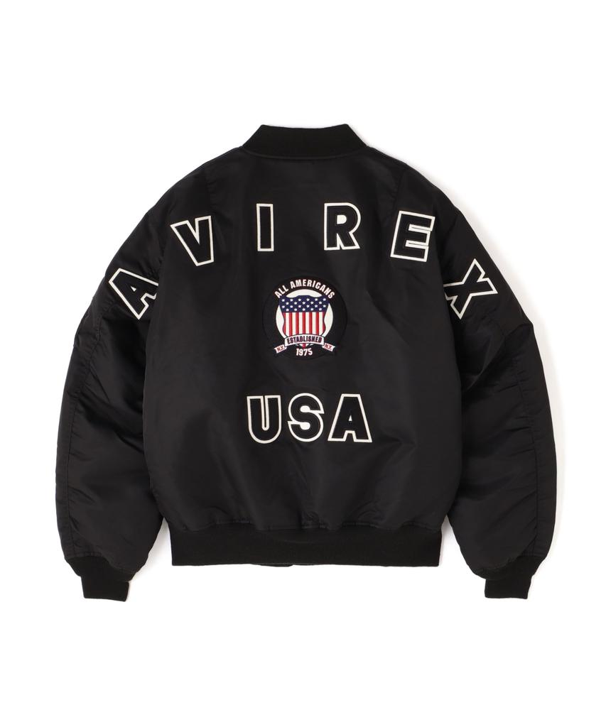 Avirex 50th Anniversary SIGNATURE BIG LOGO Signature Big Logo Size L 010 Black MA-1 MA-1 Men's 783-5952019