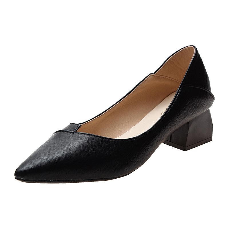 Fashion 2025 New Pointed Mid Heel Women's Shoes Fashion Single Shoes Women's Shallow Mouth High Heel Women's Shoes