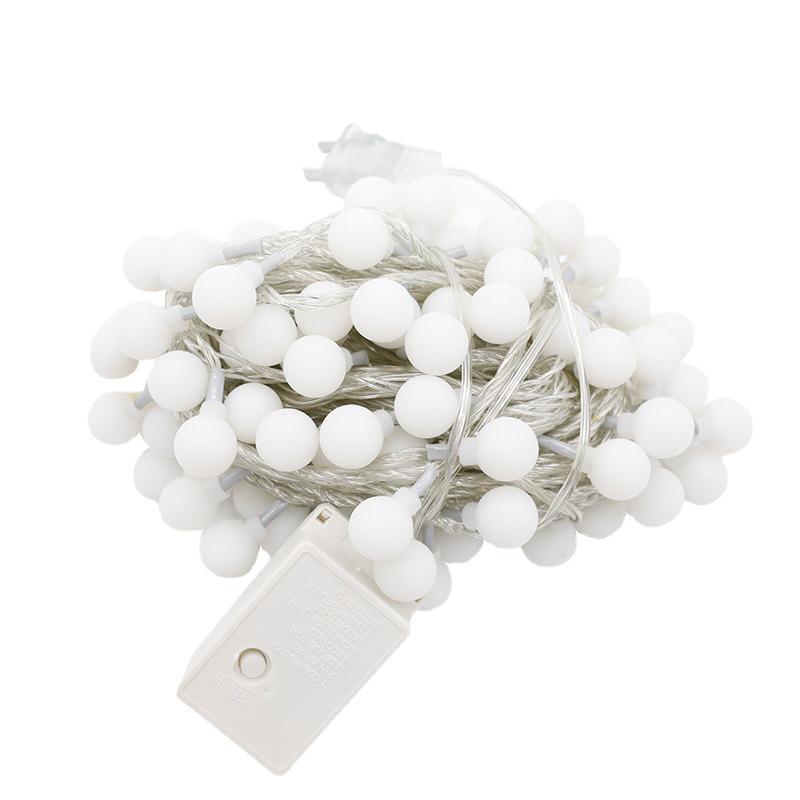 Buzlu LED Güneş Enerjili Dize Işıklar - Küçük Beyaz Yuvarlak Top Çadır ve Oda Dekorasyonu