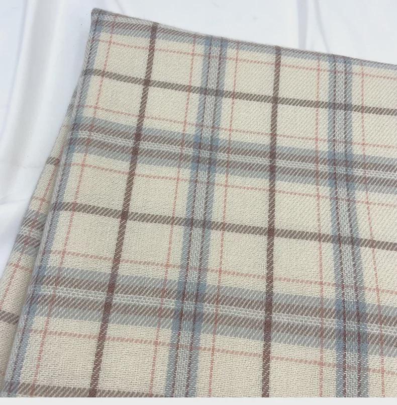 Fular Plaid din Cașmir Imitat pentru Femei - Stil Coreean/Japonez, Șal Cald cu Ciucuri în Culori Contrastante pentru Toamnă/Iarnă.