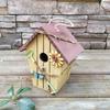 7.8 Inch Wooden Birdhouse Hand Painted Bird House for Outdoor Hanging Bird House Garden Decoration