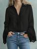 Damen Baumwoll-Leinen-Pullover mit Spitzenbesatz - Elegantes einfarbiges Design