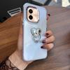 Luxury Bling Rhinestone Heart Ring Bracket Clear Phone Case for Vivo Y28s 5G,Y03,Y03t Stand Cover