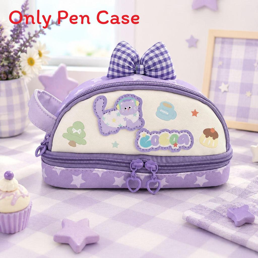 Girl Heart Handheld Pencil Case Large Capacity Portable Stationery Bag For School And Office Use