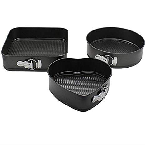 3 Pcs Cake Pan Baking Tray Heart / Square / Circle