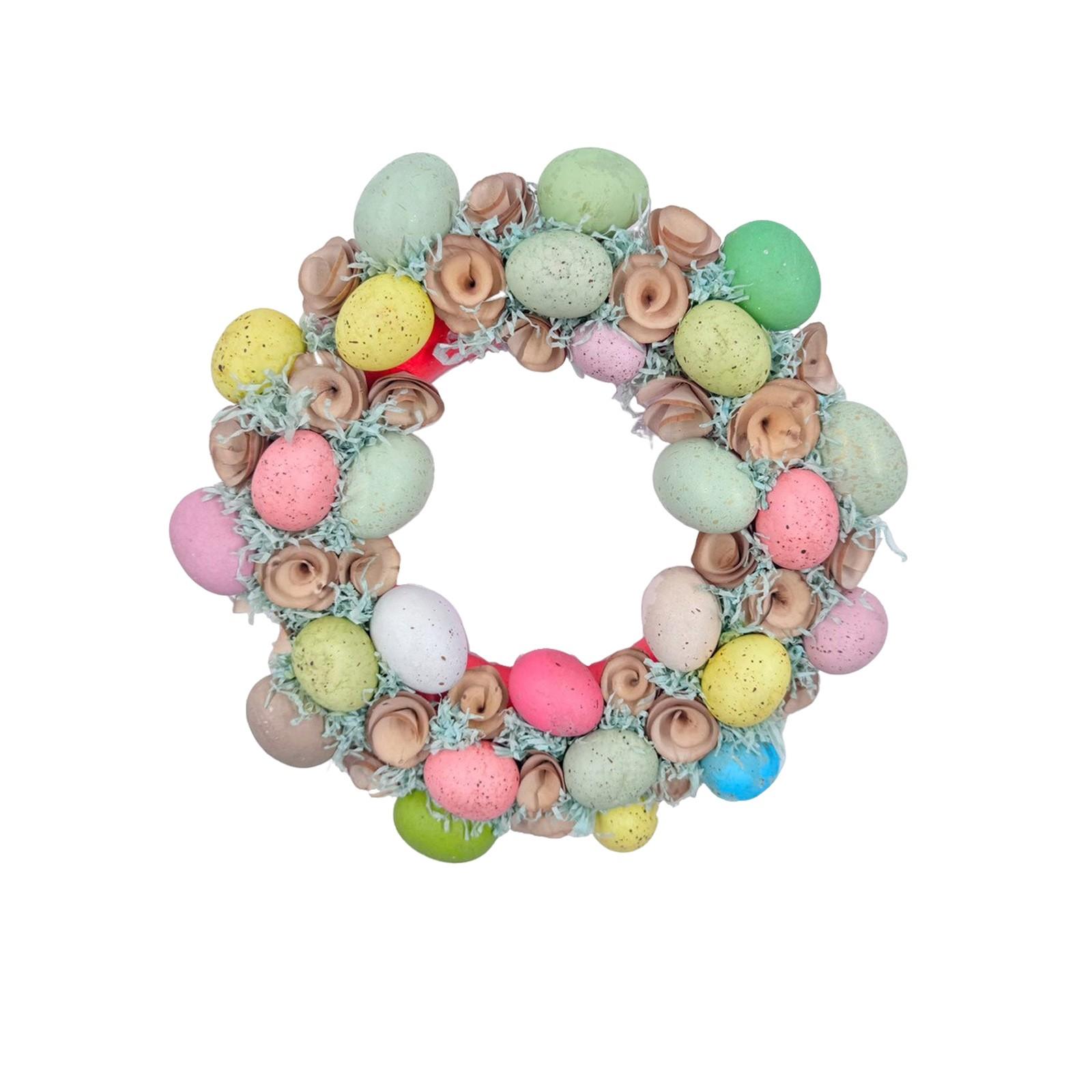 

Simulation Wood Silk Flower Easter Egg Wreath Party Photography Home Decorations Front Door One Size