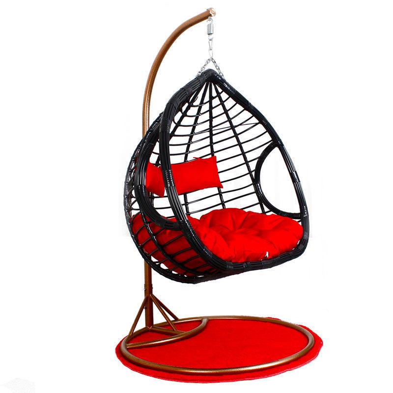 Double Wicker Hanging Basket Chair: Indoor/Outdoor Bird's Nest Swing Chair for Balcony & Leisure