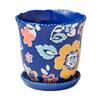 Vaso Cerâmico Redondo de 6 Polegadas Magic Meadows Design Floral Vintage Recipiente para Casa Jardim Cachepô Decorativo com Furos de Drenagem
