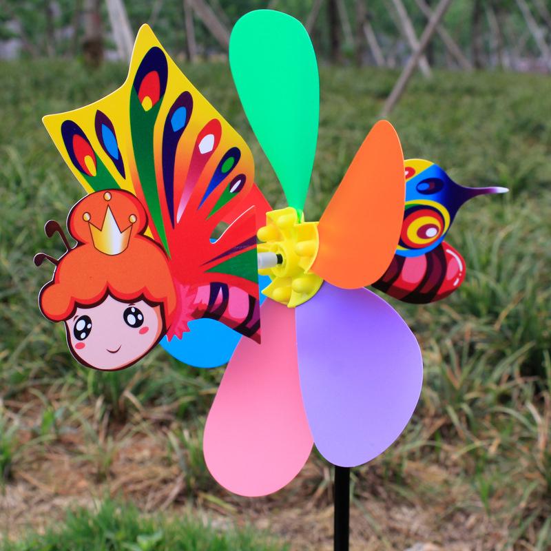 Selg 3D Large Animal Bee Windmill Wind Spinner Whirligig Yard Garden Decor