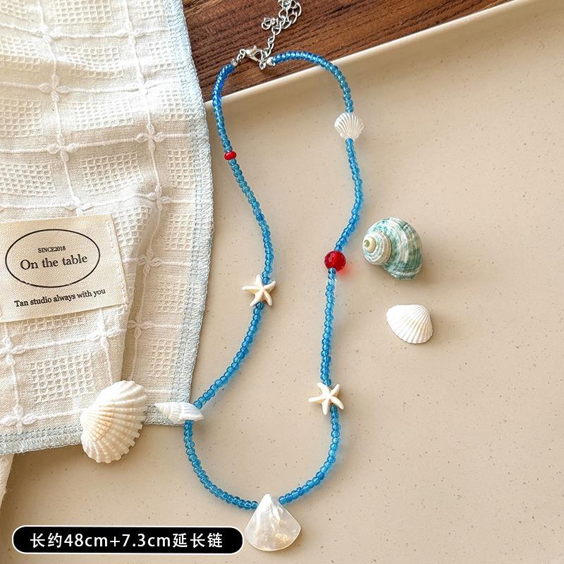 Vacanza al Mare~ Collana di Conchiglie Ragazze Accessori di Design di Nicchia di Alta Gamma Vento da Vacanza in Spiaggia Catena per la Clavicola
