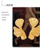 European Chic Ginkgo Leaf Textured Stud Earrings - 18K Gold-Plated Titanium Steel