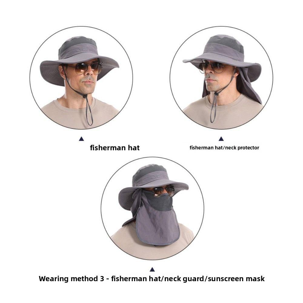 UV Protection Removable Visor Hat Removable Neck Flap Bucket Hat Summer Fisherman Cap Hiking