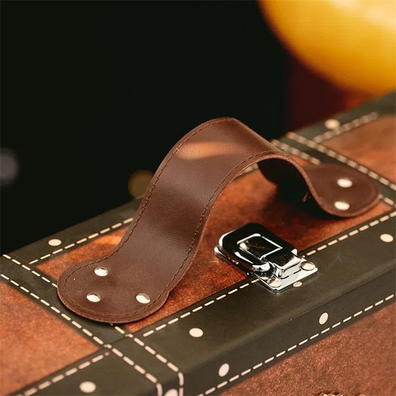 Vintage European Retro Suitcase Large Handheld Storage Box Photography Prop Antiqued Gift Box