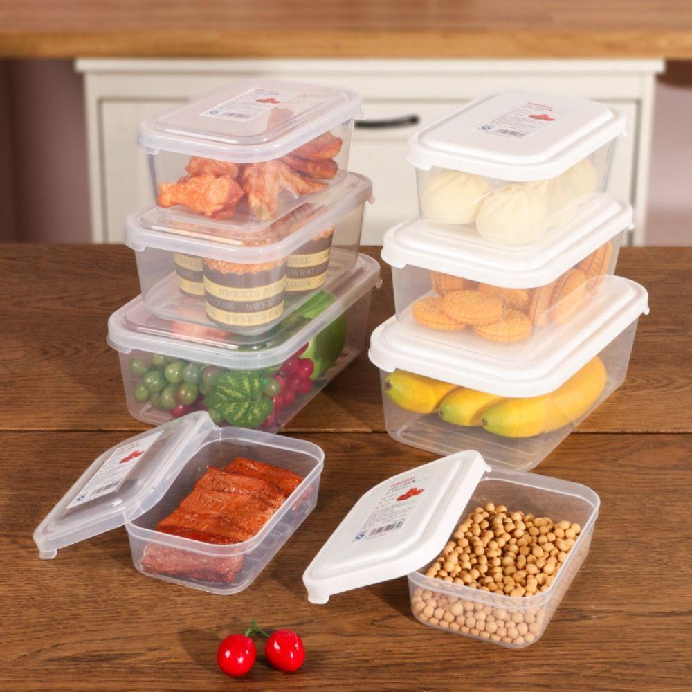 

1PC Sealed Rectangular Trasparent Crisper with Lid Microwave-heated Lunch Boxes
