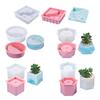 Nonstick Geometry Shape Mold Flower Pots Epoxy Resin Silicone Mold Desktop Decoration Mold for DIY Craft Ornament