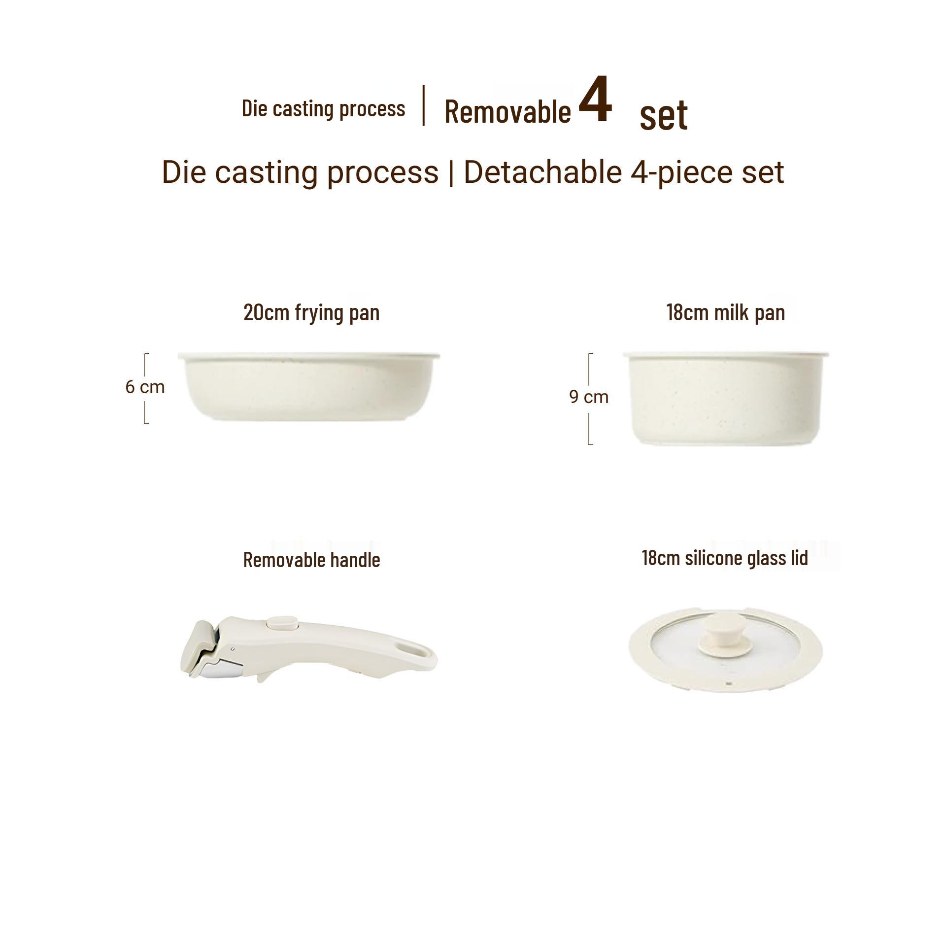 Granite Non-stick Cookware Set with Detachable