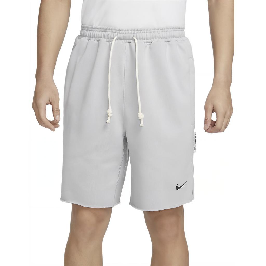 Nike Dri-FIT Sport Standard Issue Solid Color Lace-Up Mid-Rise Basketball Shorts Men Shorts Wolf-Grey Black FN2891-012