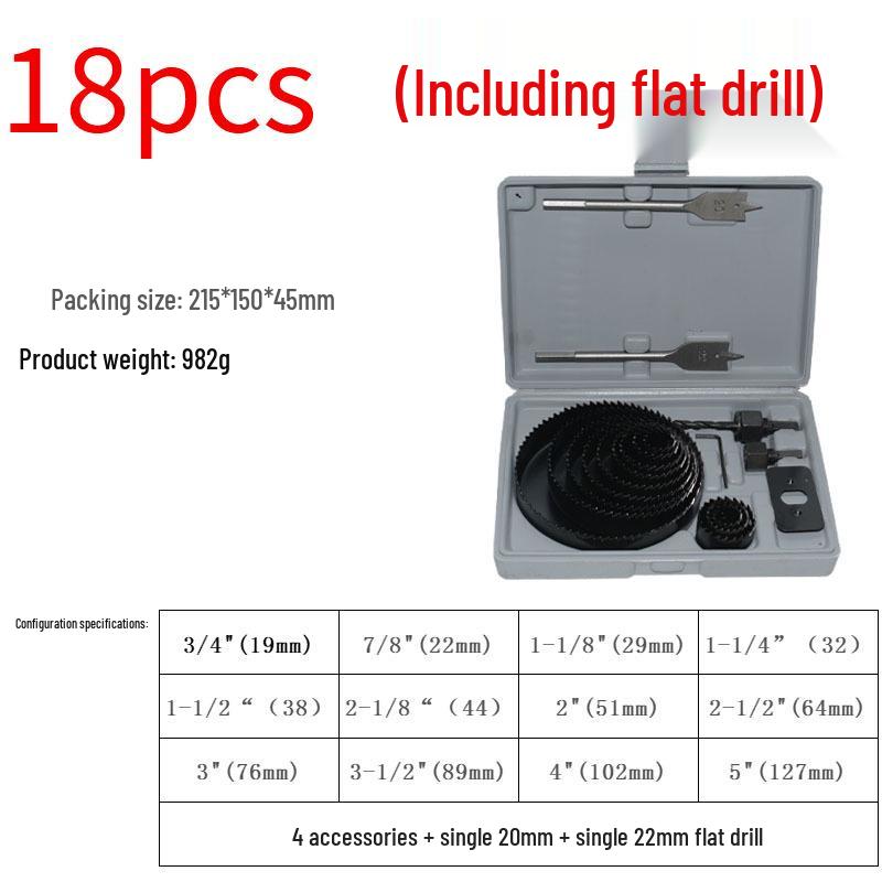 Woodworking Hole Saw Set for Drilling Gypsum Board and Plastic
