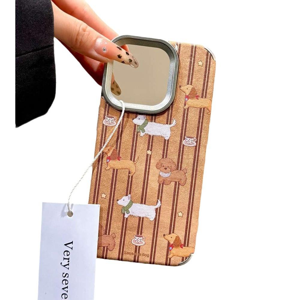 For Apple 16 Mobile Phone Case 13 New Model for IPhone15ProMax Maillard Style Brown Leather