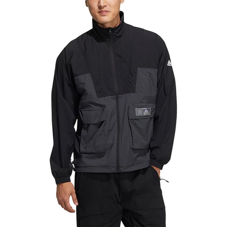 Adidas Jackets Men's Black Stand Collar Moderate HE9929