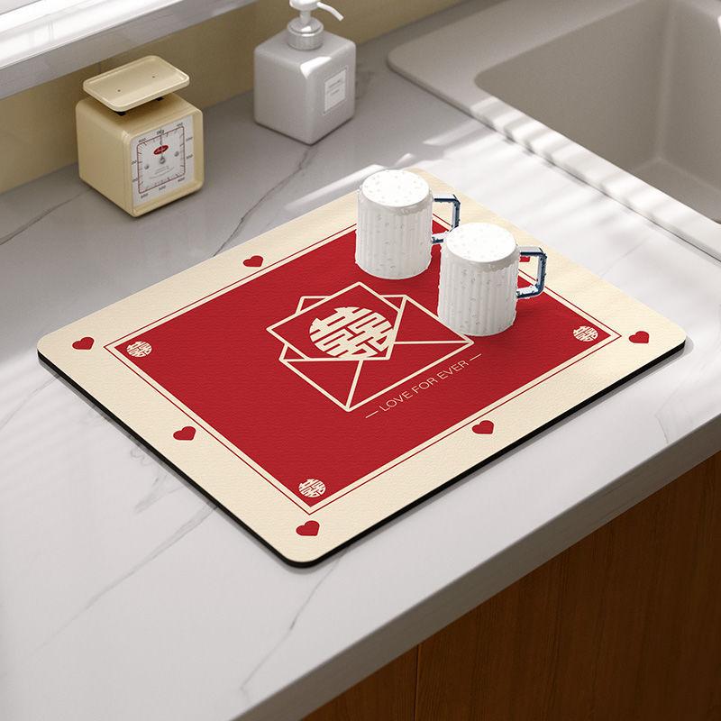 Новый китайский кухонный столешница диатомовый грязевой дренажный коврик для бытовой раковины миска тарелка чашка впитывающий коврик бесплатная резка 30 40 Diatom Mud 1289₽