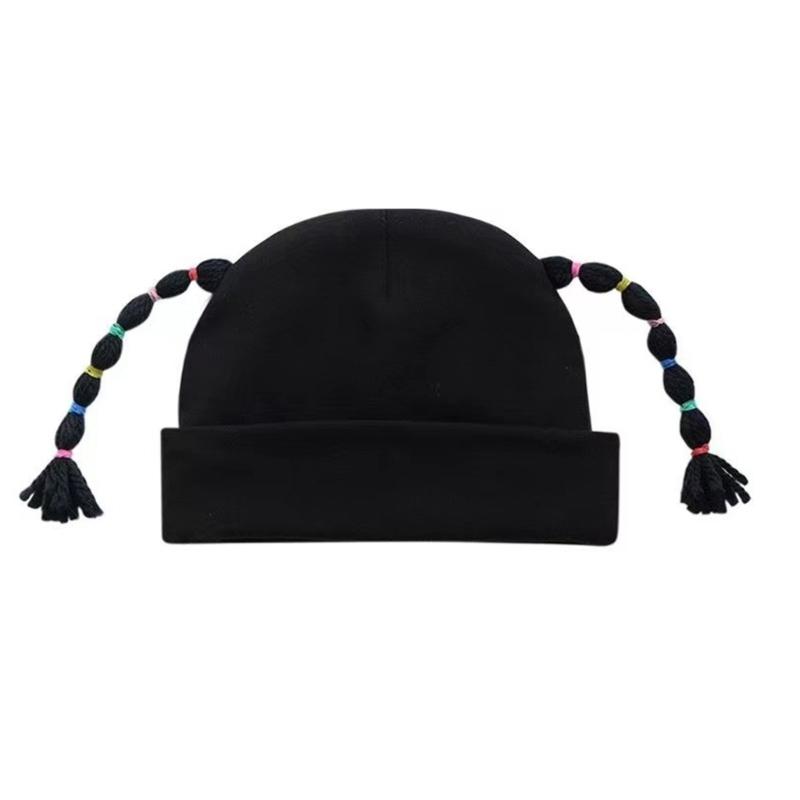 

Baby Fashion Braided Wig Hat Comfortable Cotton Caps Stylish Baby Braided Wig Hat Fashionable Infant Hat for Toddlers