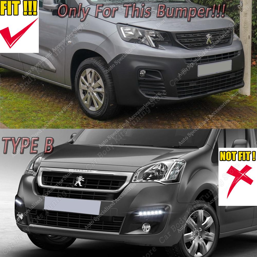 Maxton Style ABS Car Front Bumper Lip Spoiler Splitter Diffuser For Peugeot Partner III Van 2018-2023 Pre-Facelift Bodykits