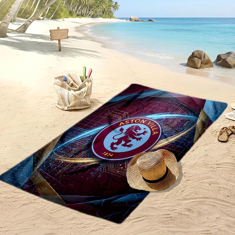 Asciugamano da Spiaggia con Stampa Calcio Aston Villa, Asciugamano Grande Morbido ad Asciugatura Rapida per Spiaggia Campeggio Nuoto