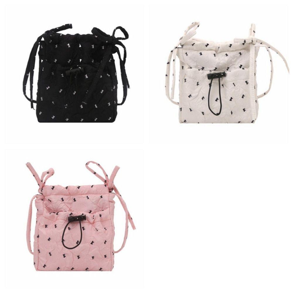 Versatile Women Crossbody Bag Solid Color Mobile Phone Pack Portable Bow Shoulder Bag  Outdoor