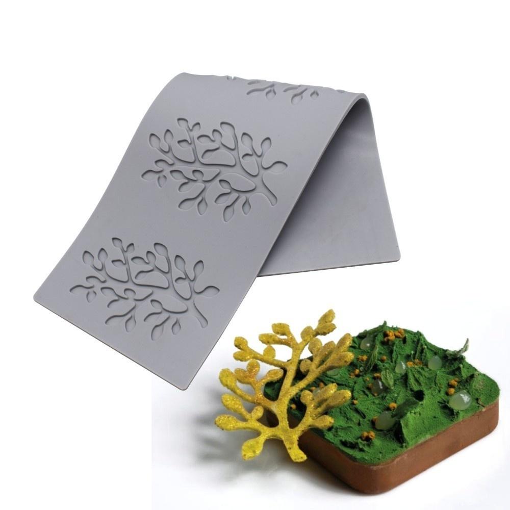 Multi-linked Coral Branch Leaf Fondant Lace Cushion Cake Silicone Mold Diy Chocolate Creative Decoration Baking Mold