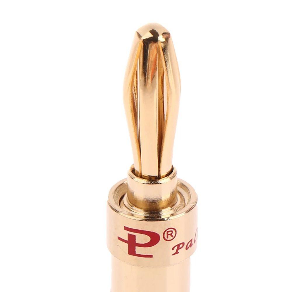2Pcs Gold-plated Copper Audio Connector Adapter Musical Speaker Cable Audio Banana Connectors