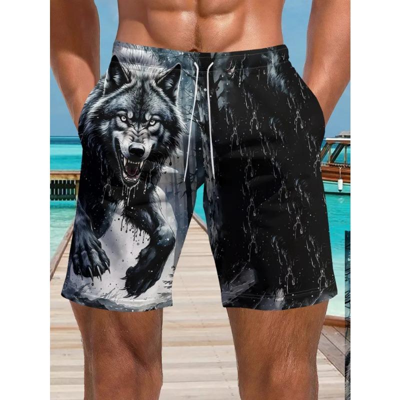 Summer Men's 3D Printed Beach Shorts Fashion Versatile Trend Breathable Casual Vacation Style