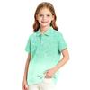Girls' Short Sleeve Gradient Print School Uniform T-Shirt for Casual and Formal Occasions