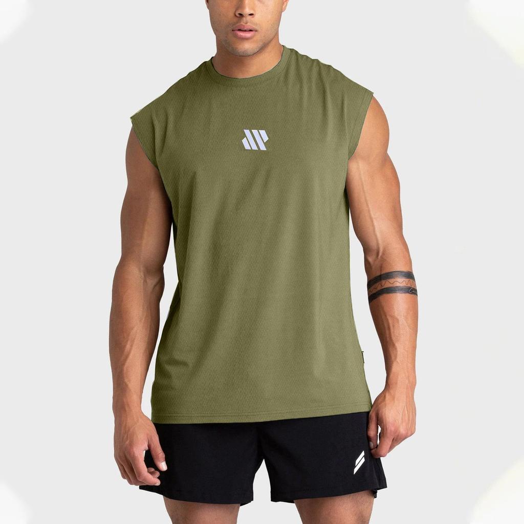 Men's Wide Shoulder Sleeveless Sports Tank - Muscle Show Fitness Vest