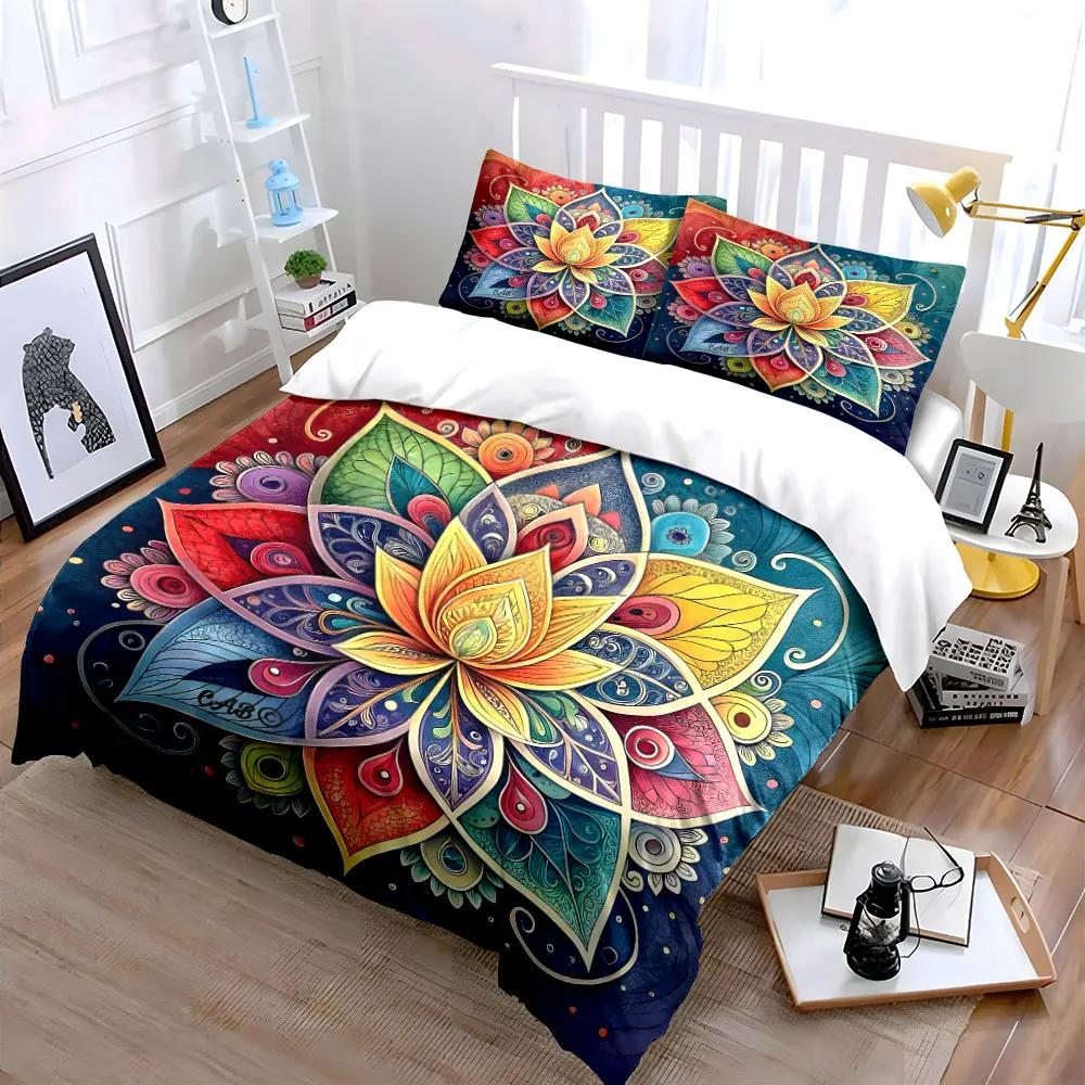 "Mandala Design Home Decor Set" Multiple sizes kid's and adults' bedroom Exquisite 3PC bedding set gift