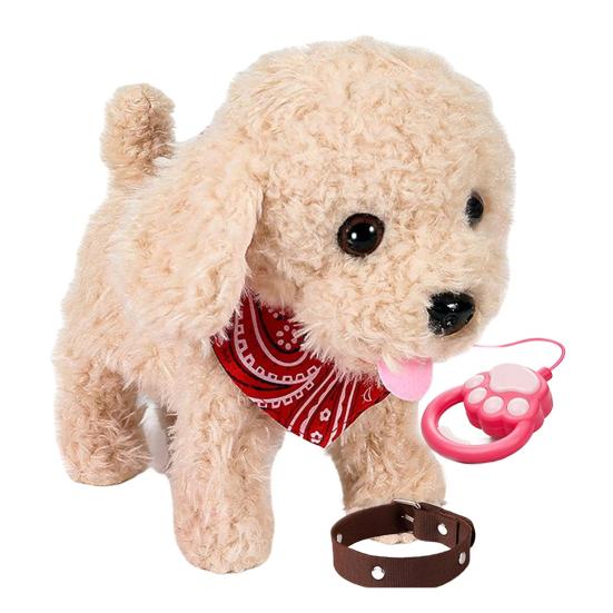 Yousheng Kinder Elektrisches Plüschhund-Spielzeug mit Leine Interaktiv Bellend Nickend Beweglicher Schwanz Laufender Welpe Plüschtier Kleinkinder Pädagogische Simulation Stofftier