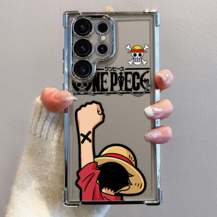 Case for Samsung Galaxy S24 S25 Ultra s24fe s24ultra S22 Ultra S21FE S20 FE S25 Plus S23 Clear Cover Japanese One Piece Anime