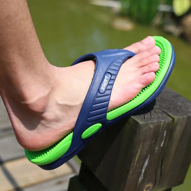 Fashion Men's Flip Flops Massage Granule Men Slippers Comfortable Beach Sandals Men Casual Shoes House Flip Flops Bathroom Shoes