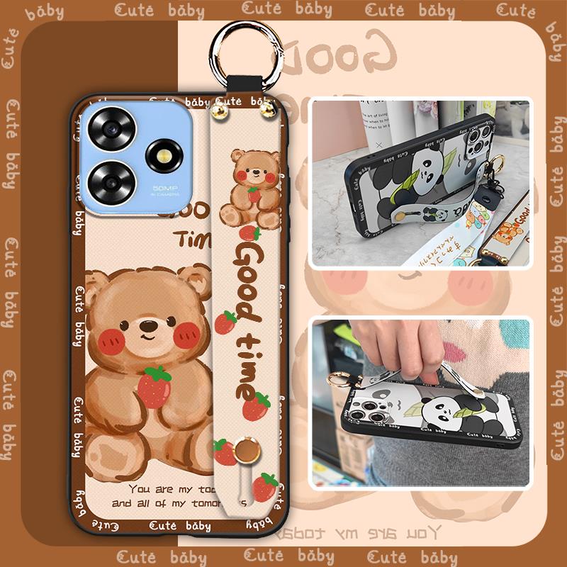 Back Cover Cartoon Phone Case For ZTE Blade A73 4G/V50 Smart Cute Kickstand Wristband Shockproof Waterproof Soft case
