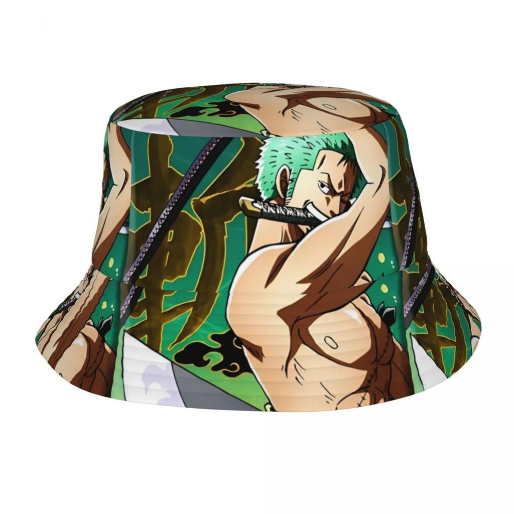 Japonia Anime Zoro Luffy Czapki Bucket Hat z Czaszką dla Kobiet Mężczyzn Letnia Jednoczęściowa Kapelusz Floppy Unikalna na Sporty na Świeżym Powietrzu Kapelusz Wędkarski Ispoti