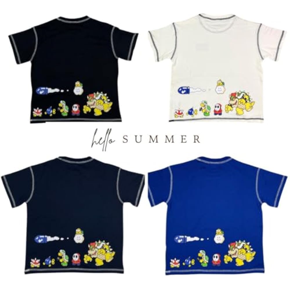 [Nakata Co., Ltd.] Super Mario Kids T-shirt, character print, short sleeve, for boys and girls, 1...