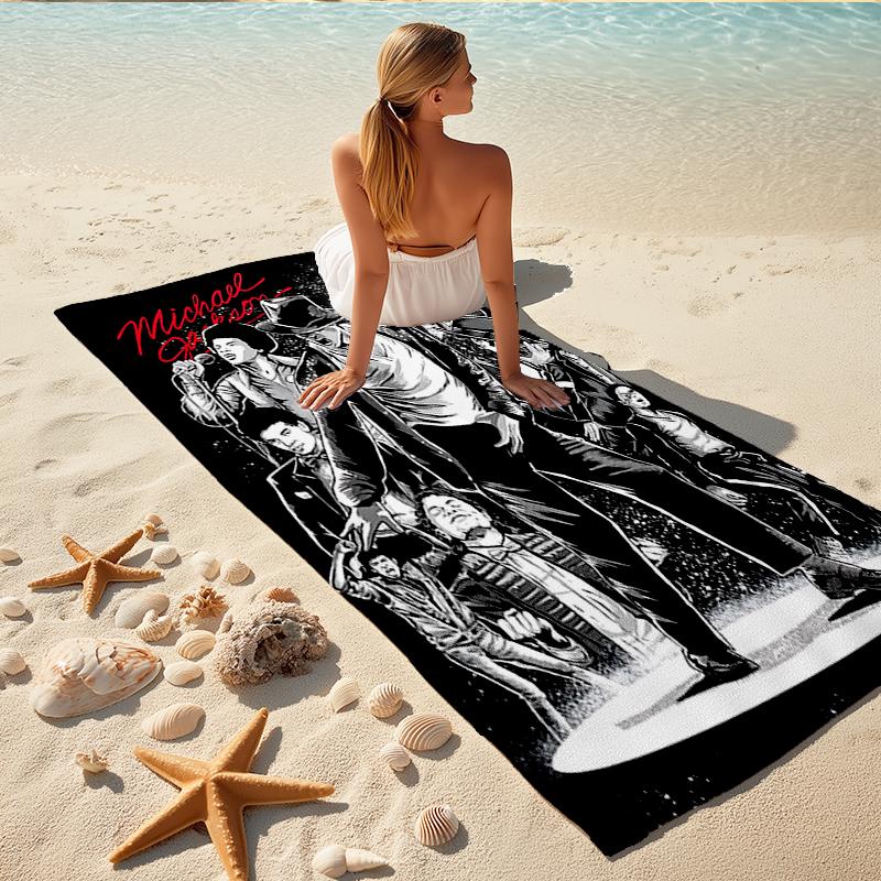 1Pc Michael Jackson Dance Legend Beach Towel, Quick Dry, Multi-Use for Beach Pool Gym Yoga Home Travel, Christmas, Halloween, Xmas Gift M929421