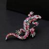 Vintage Full Rhinestone Lizard Brooches For Women Men Creative Trendy Funny Gecko Insect Animal Clothes Lapel Pins Party Jewelry