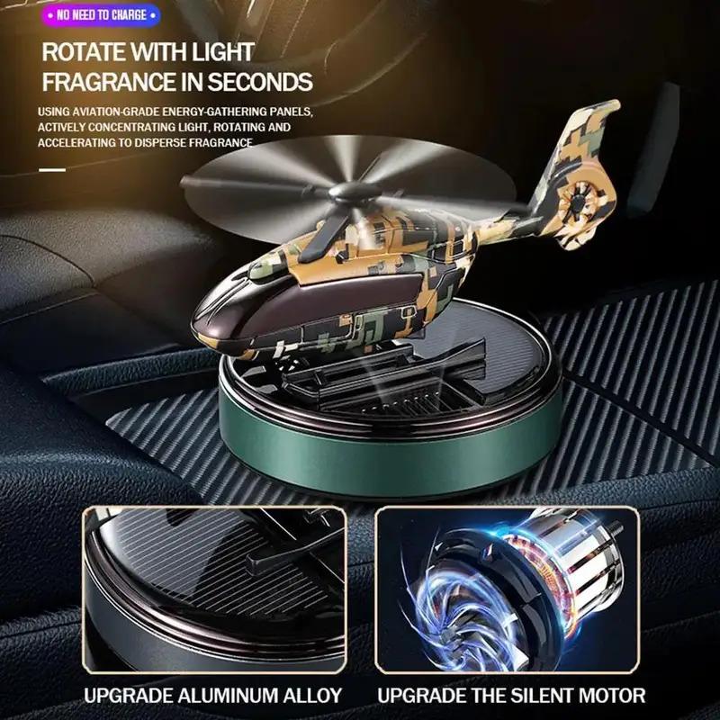 Car Helicopter Solar Rotating Perfume Diffuser Car Fragrance Decoration Car Air Freshener Ornaments Deodorant Perfume Diffuser