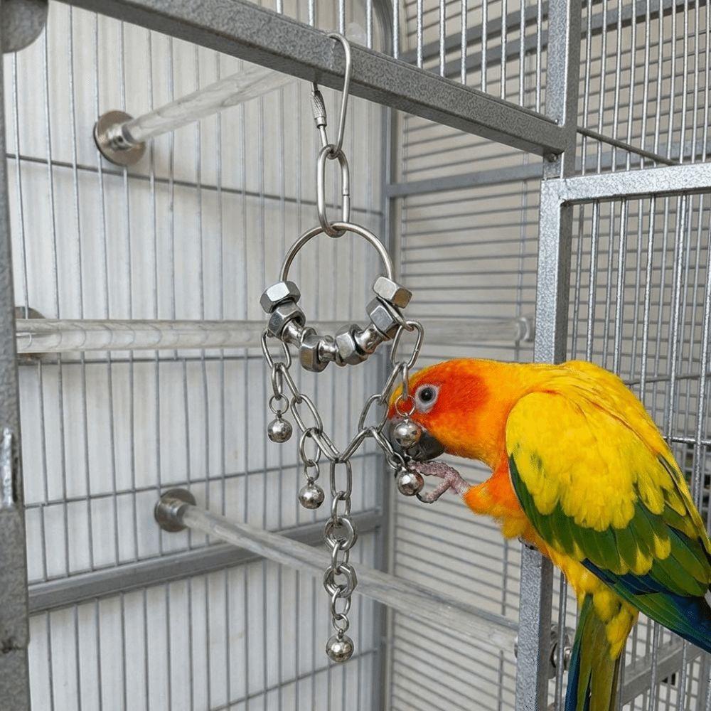 Wear-resistant Metal Bird Chain Bells Toys Bite Resistant Bird Cage Hanging Toy Small Medium Birds